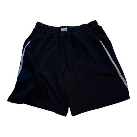 Nike Black and Gray Basketball Shorts with Elastic Waistband - Picture 2 of 3